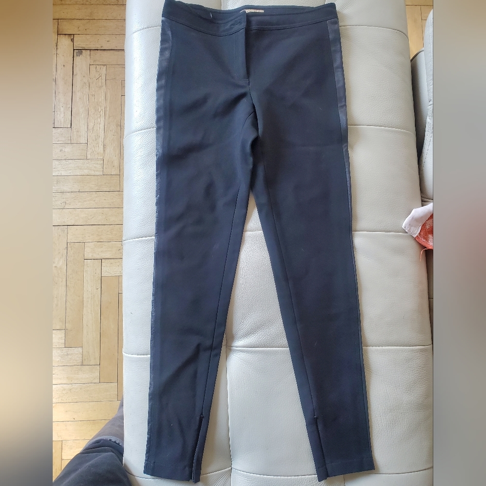 BURBERRY Leather side Panel Skinny Pants US 4 (small, fit 0 , XS) - Picture 2 of 6